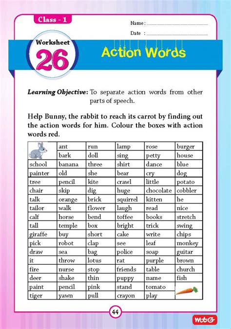 Hundreds of free english grammar exercises/worksheets for teachers and students: English Grammar For Class 1 Worksheets | Kids Activities