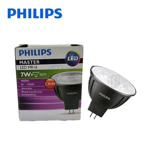 Philipsฟิลิปส์ หลอดไฟ Master Led Mr16 65w 7w 50w 12v 36d Dimmable หรี่