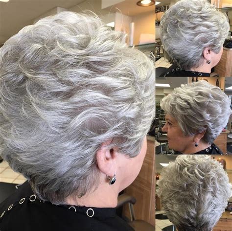 This cut is teamed up with chic hairstyles for grey hair over 60. 6 Best Curly & Wavy Stacked Haircuts for Short Hair 2017