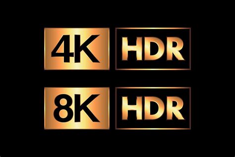 4k And 8k Ultra Hd And Hdr Logo Set By Krafti Lab On Creativemarket