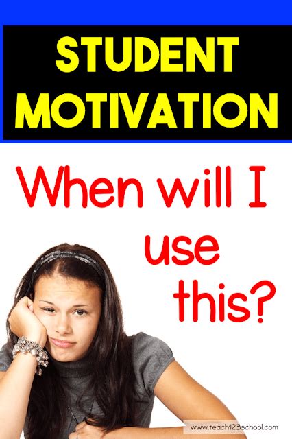 Student Motivation Activity Real World Motivation Activities