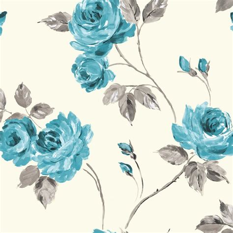 Teal And Pink Flower Backgrounds Floral Teal Ewp04018 Contemporary