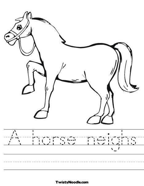 6 Best Images Of Horse Color Worksheet Horse Worksheets Farm Animal
