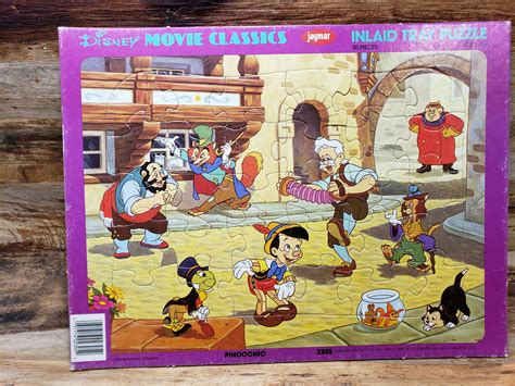 Pinocchio Inlaid Tray Puzzle Tray Puzzle Vintage Puzzle Etsy Disney