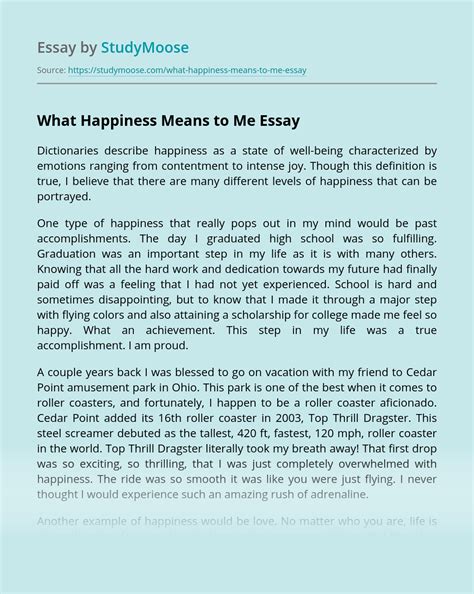 essay examples: what is happiness essay