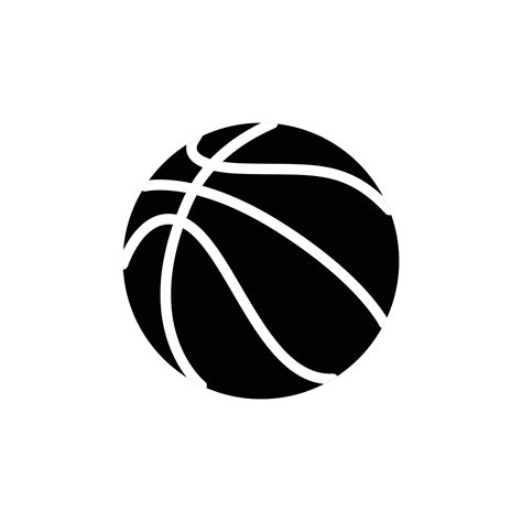 Basketball Silhouette Black And White Icon Design Element On Isolated