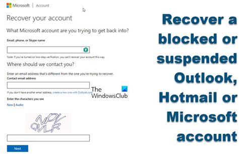Unblock Recover A Blocked Or Suspended Outlook Or Microsoft Account