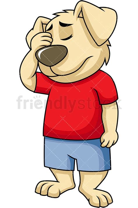 Dog Character Facepalm Cartoon Vector Clipart Friendlystock