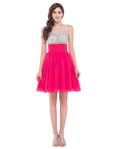 Knee Length Deep Pink Cocktail Dress Pink Cocktail Dress Cocktail Dress Prom