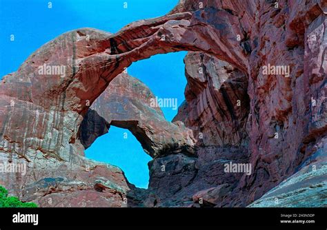 Double Arch Arches National Park Moab Utah Stock Photo Alamy