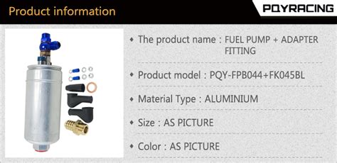 PQY RACING TOP QUALITY External Fuel Pump 044 OEM 0580 254 044 Poulor