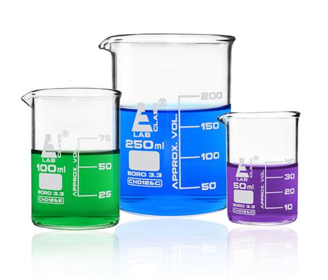 Premium Beaker Set 250ml 100ml And 50ml Low Form White Graduations — Hbarsci