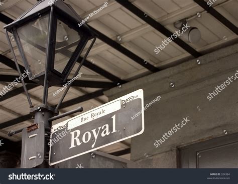 Royal Street Sign At Night In The French Quarter In New Orleans Stock