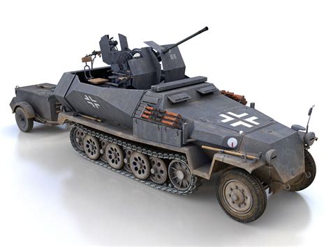 Sdkfz Ausf C Hanomag Anti Aircraft Vehicle Frhg D Model Cgtrader