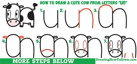How To Draw A Cute Cartoon Kawaii Cow Easy Step By Step