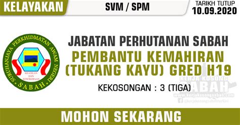 Post pekerjaan pembantu kemahiran gred h19,h22,h26 & h28.(dahulu jawatan in Jawatan Kosong Kerajaan Negeri Sabah 2020 | Pembantu ...