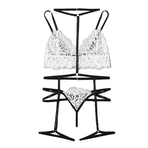 Fashion New Women Lace Black Lingerie Sexy V Neck Underwear Thong