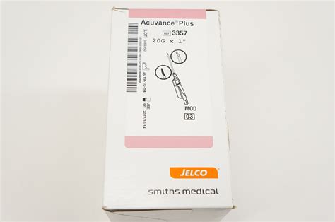 Smiths Medical 3357 Jelco Acuvance Plus 20g X 1inch Box Of 50 Imedsales