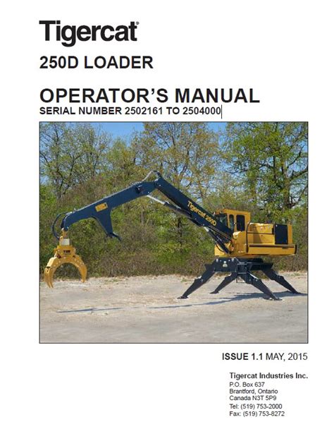 Tigercat Loader 250D Operator S Service Manual