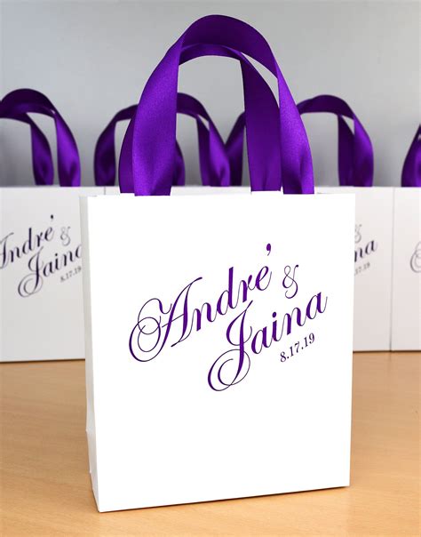 Wedding Welcome Bags For Wedding Favor For Guests Elegant Purple