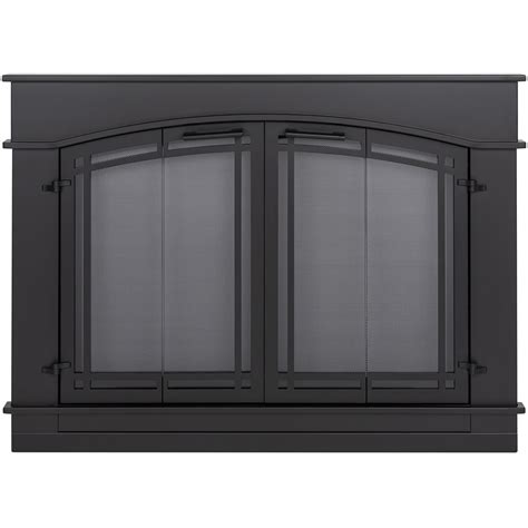 Shop Pleasant Hearth Fieldcrest Black Large Bi Fold Fireplace Doors