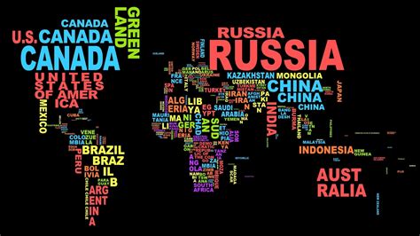 2560x1440 Typography Black Background World Map Map Colorful Word