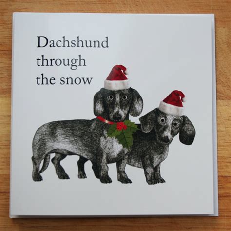 Dachshund Through The Snow Christmas Card Etsy