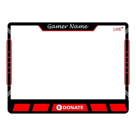 Free Gaming frame overlay for the live streamer. Digital style gamer