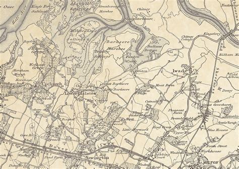Old Map Of The Environs Of Sittingbourne Kent 1898 Etsy