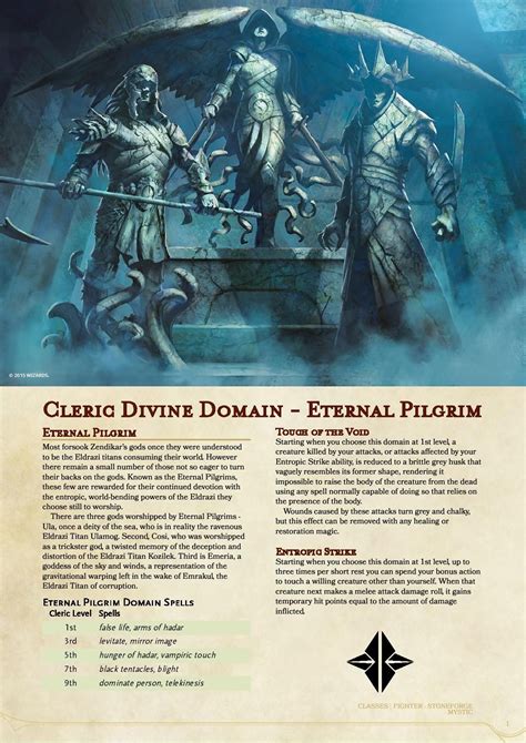 Kor Artificer D&D Homebrew — Cleric Divine Domain: Eternal Pilgrim Hey