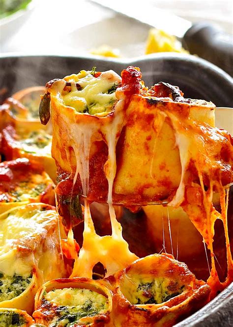 Spinach And Ricotta Rotolo Italian Lasagna Roll Ups Recipetin Eats