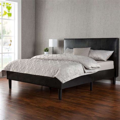 All parts, instructions, and tools are neatly packed inside. Zinus Deluxe Faux Leather Upholstered Platform Bed with Wooden Slats - Bed Frame & Box Spring ...