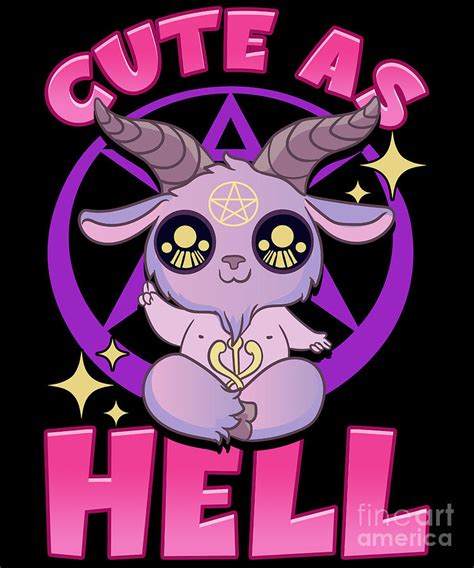 Cute As Hell Pastel Anime Kawaii Baphomet Goth Pun Digital Art By The Perfect Presents Fine