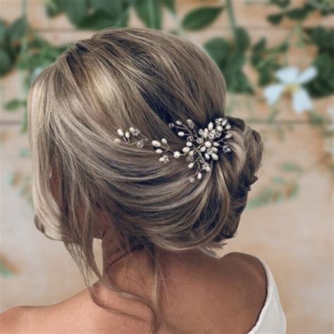 Rebecca Silver Cluster Crystal And Pearl Wedding Hair Vine The