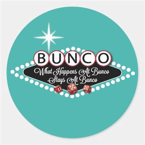 what happens at bunco stays at bunco fun classic round sticker uk
