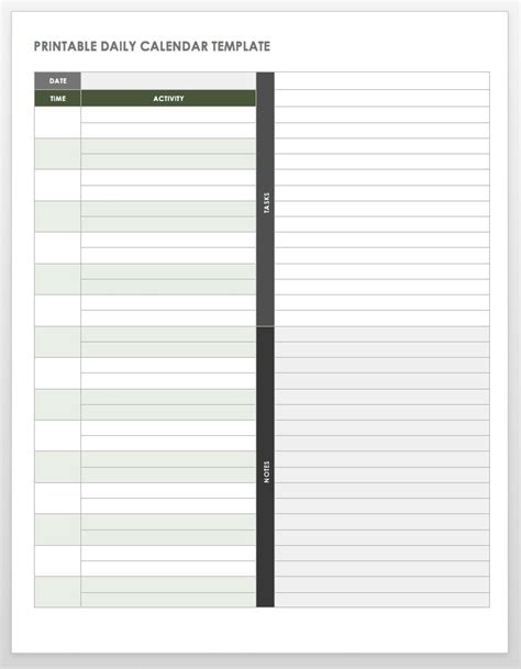 Daily Calendar Templates 9 Free Word Excel And Pdf