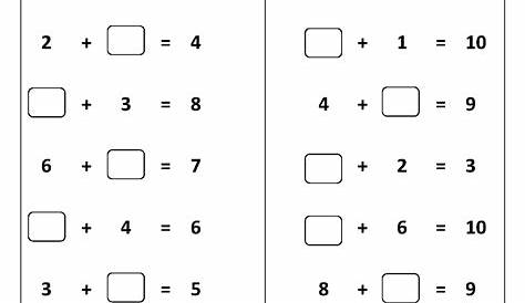 missing numbers 1st grade worksheet