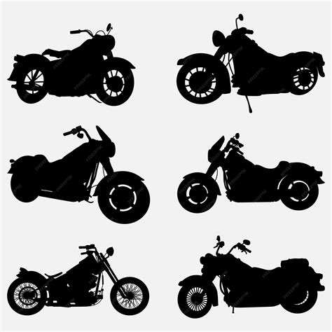 Motorcycles Bike Harley Davidson Chopper Silhouette Vector Ph