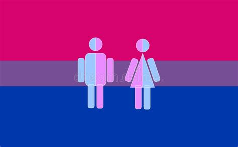 bandera bisexual del vector del orgullo con los iconos de la gente ilustración del vector