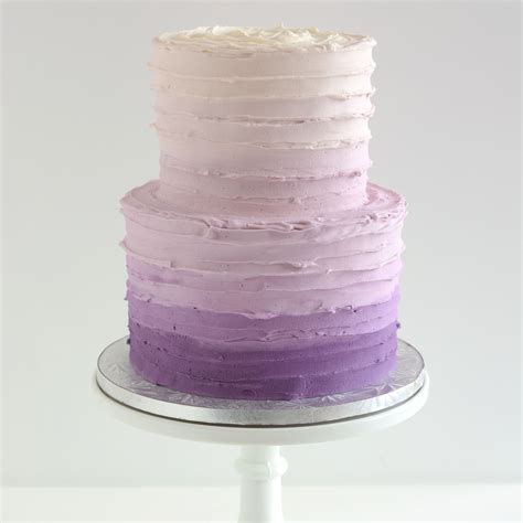 Jeanettes Cakes Purple And White Ombre Two Tier Buttercream Cake