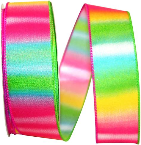 Reliant Ribbon Railroad Stripe Wired Edge Multi 1 12 X 20y