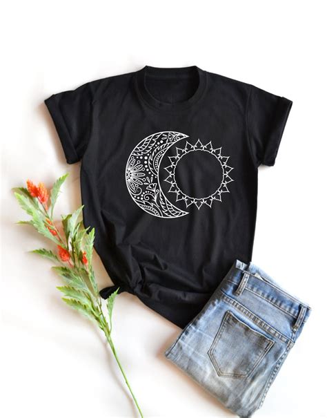 Moon And Sun Shirt Moon Graphic T Shirt Graphic T Shirt Etsy