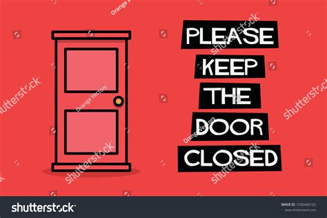 Please Keep Door Closed Sign Image Vectorielle De Stock Libre De