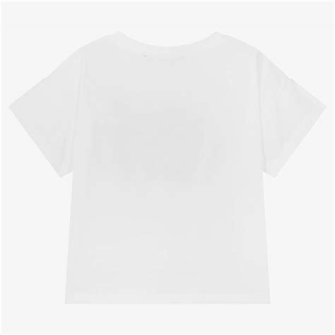 Agatha Ruiz De La Prada Girls White Cotton T Shirt Childrensalon Outlet