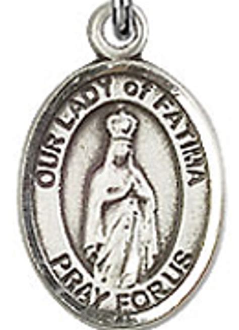 Our Lady Of Fatima 50 Oval Sterling Silver Side Medal Sisters