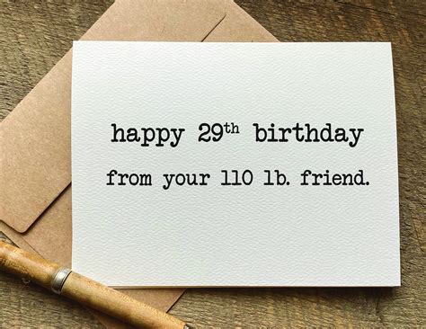 Happy 29th Birthday From Your 110 Lb Friend Sarcastic Etsy