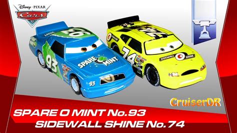 Disney Pixar Cars 2014 Dicast Sidewall Shine No74 And Spare O Mint No