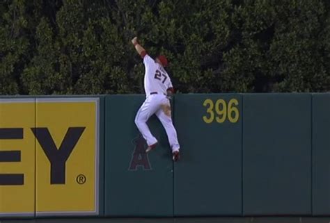 Mike Trout Climbs Wall To Rob Home Run Video