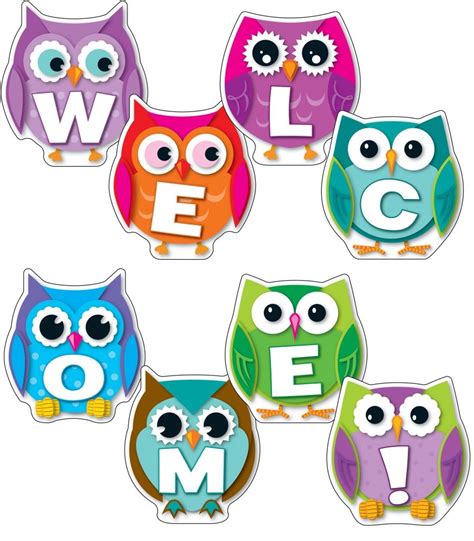 Colorful Owl Welcome Bulletin Board Set Classroom Décor From Carson