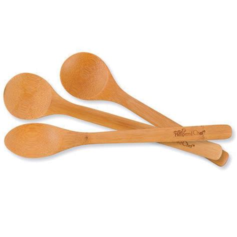 Wooden Spoons For Cooking Bamboo Pampered Chef 3 Pc Set Durable